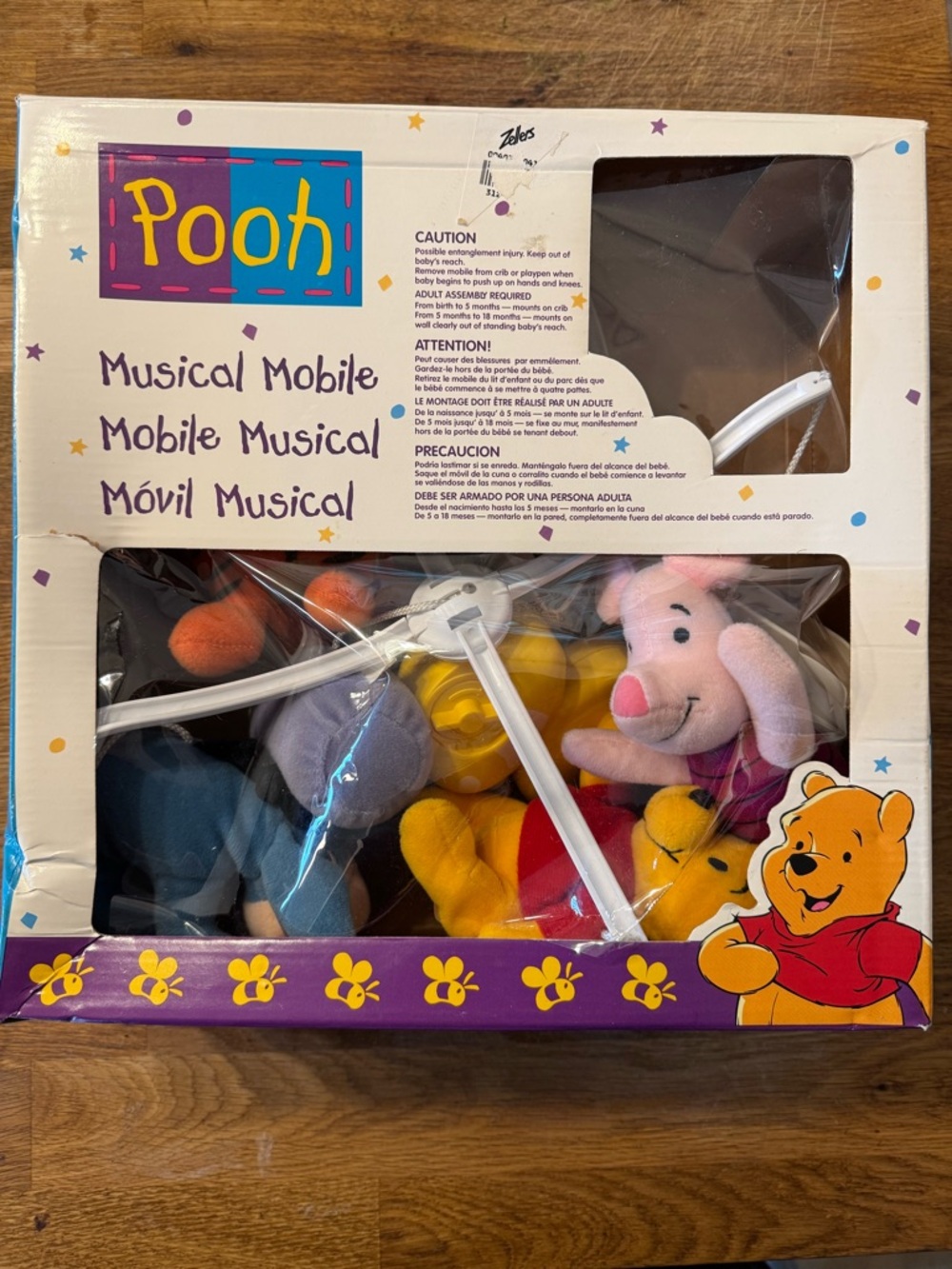 Vintage 1997 Pooh Musical Mobile with Plush Winnie the Pooh & Friends